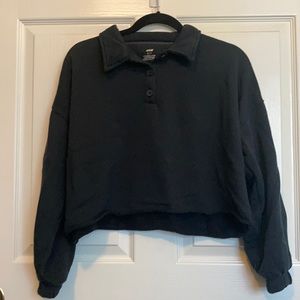 Like New aerie Cropped Polo Collar Sweatshirt 🖤